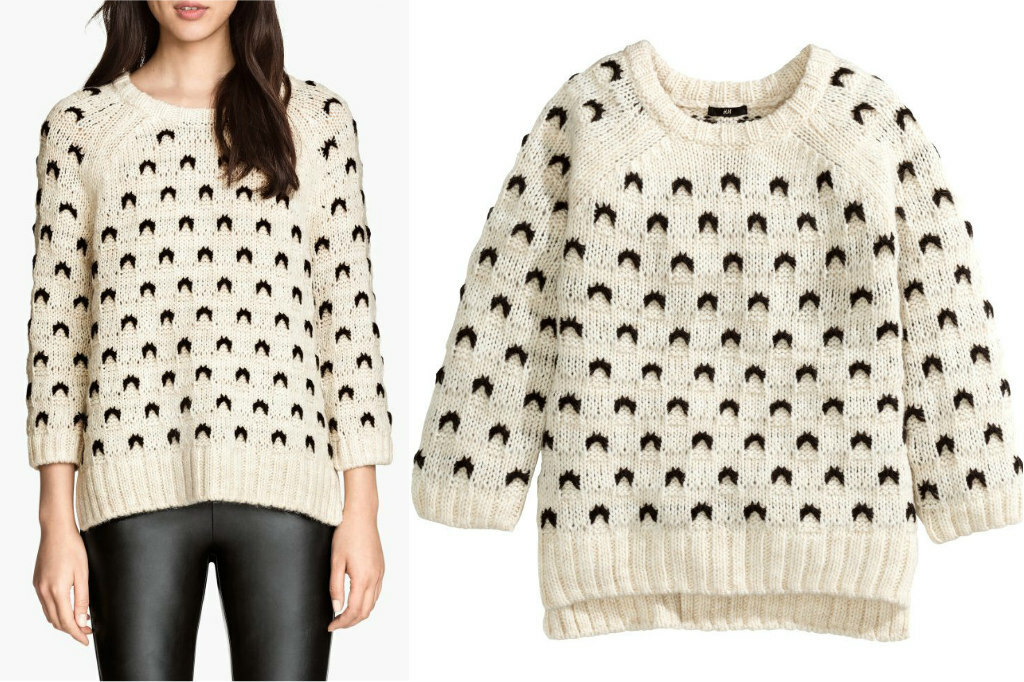 H&M ALPAKA WOLLE JAQUARD PULLOVER WOOL KNIT SWEATER JUMPER SIZE