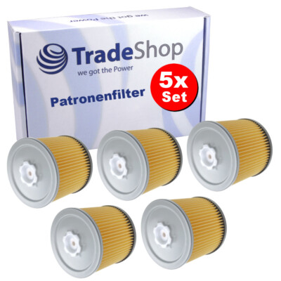 5x Filter inkl. Verschlussschraube für Bosch GAS 12-30 F ersetzt 2607432001