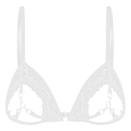 Womens Sexy Shiny PU Leather Cupless Bras Adjustable Strap Hollow Out Crop AU - Picture 22 of 26