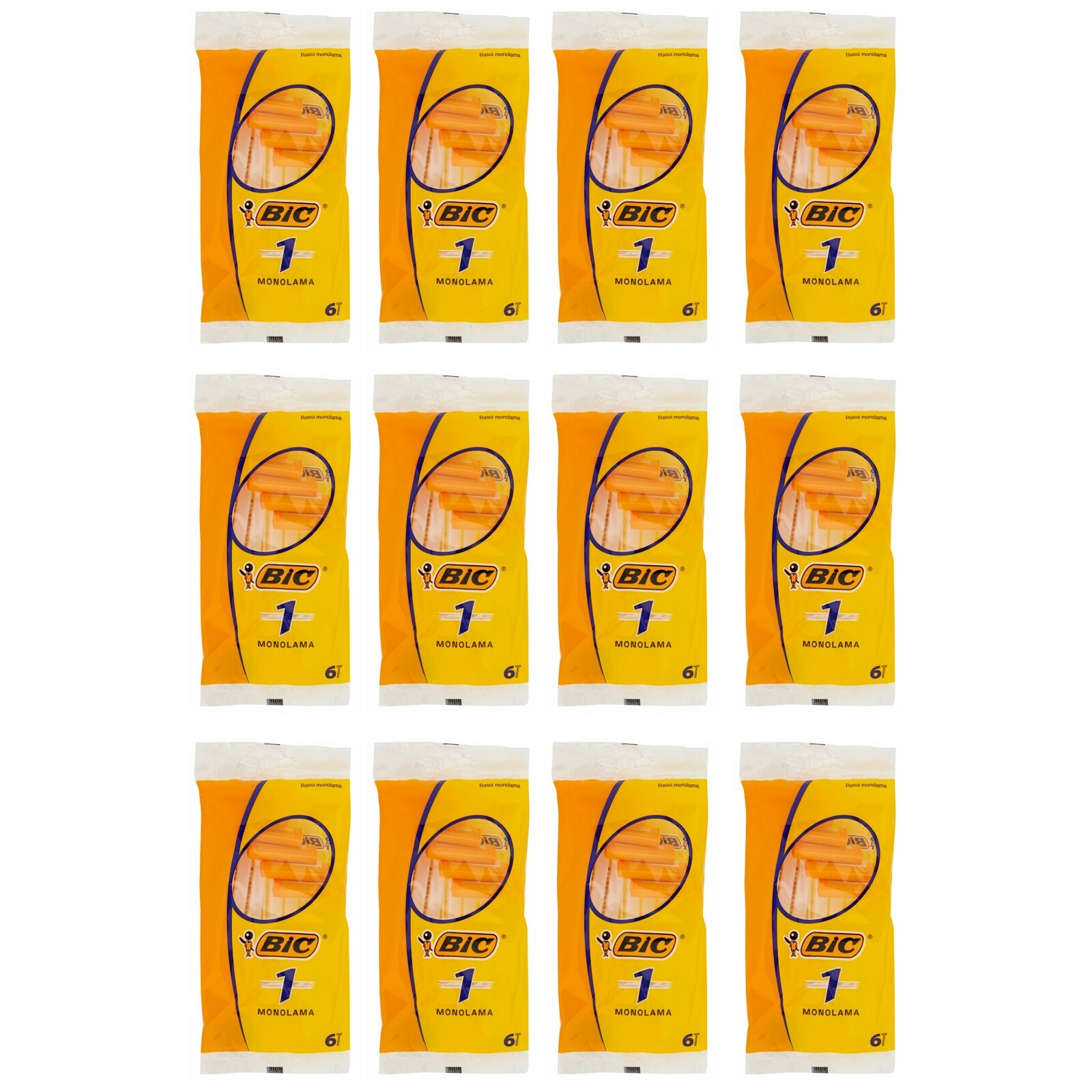 72 lamette BIC 1 lametta usa e getta una lama rasatura uomo barba rasoio