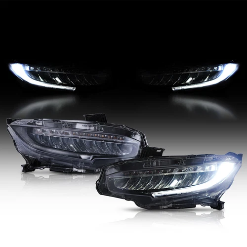 [FULL LED] Sequential Turn Signal Projector Headlights For 2016-2021 Honda Civic - Bild 1 von 11