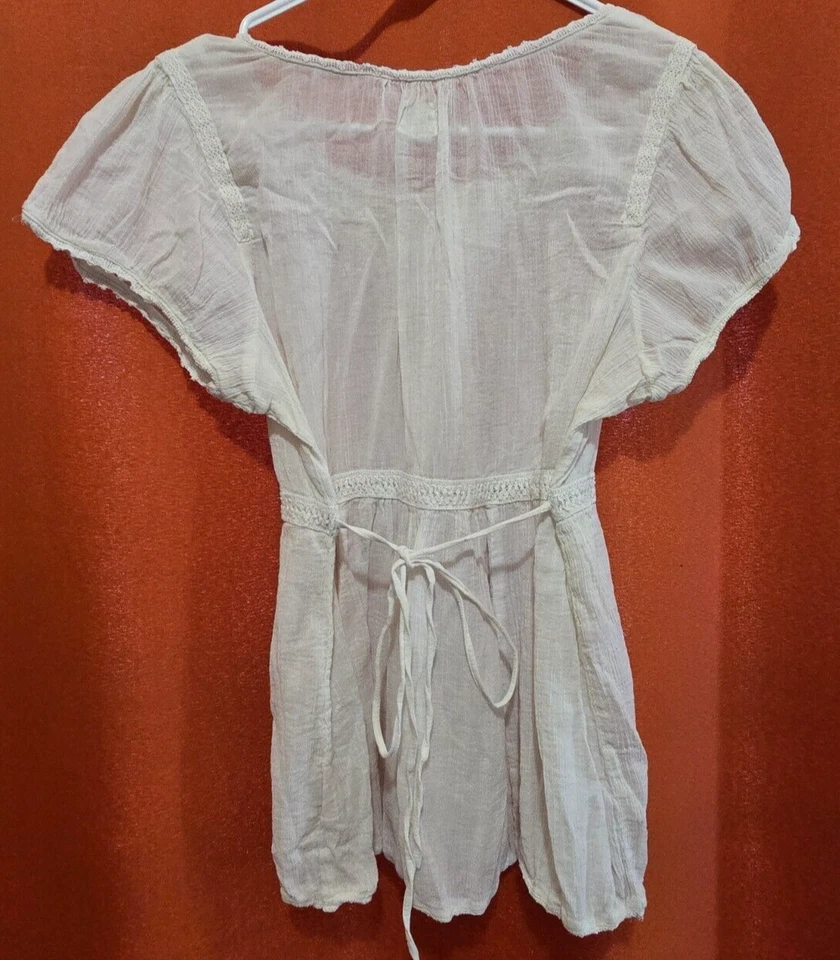 Edme & Esyllte Женская крестьянская рубашка с верхом Белый размер 10 Галстук - Изображение 3 из 4