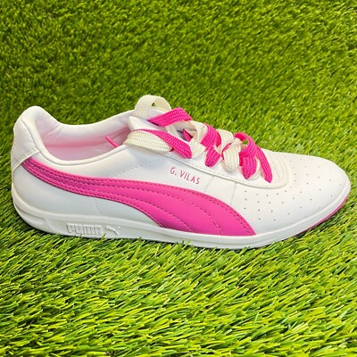 Puma G Vilas 2 Womens Size 7 White Pink Athletic Walking Leather Shoes Sneakers