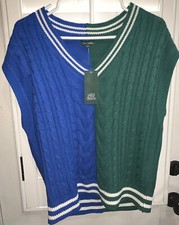 Wild Fable Sweater Vest Blue and Green Size XS NWT