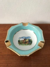 Vintage RW Bavaria 509 Gruss Aus Wendlingen Germany Turquoise Gold Cigar Ashtray