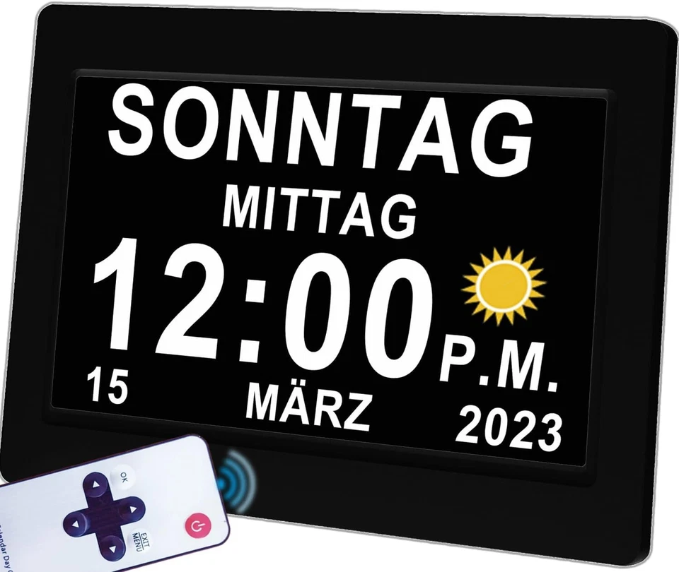 7” elektronischer Tag Datum Wecker Große Uhr für Senioren ohne Fernbedienung DHL - Bild 2 von 4