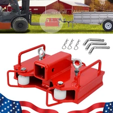 2" Forklift Hitch Receiver Dual Pallet Forks Trailer Towing Adapter Attachment