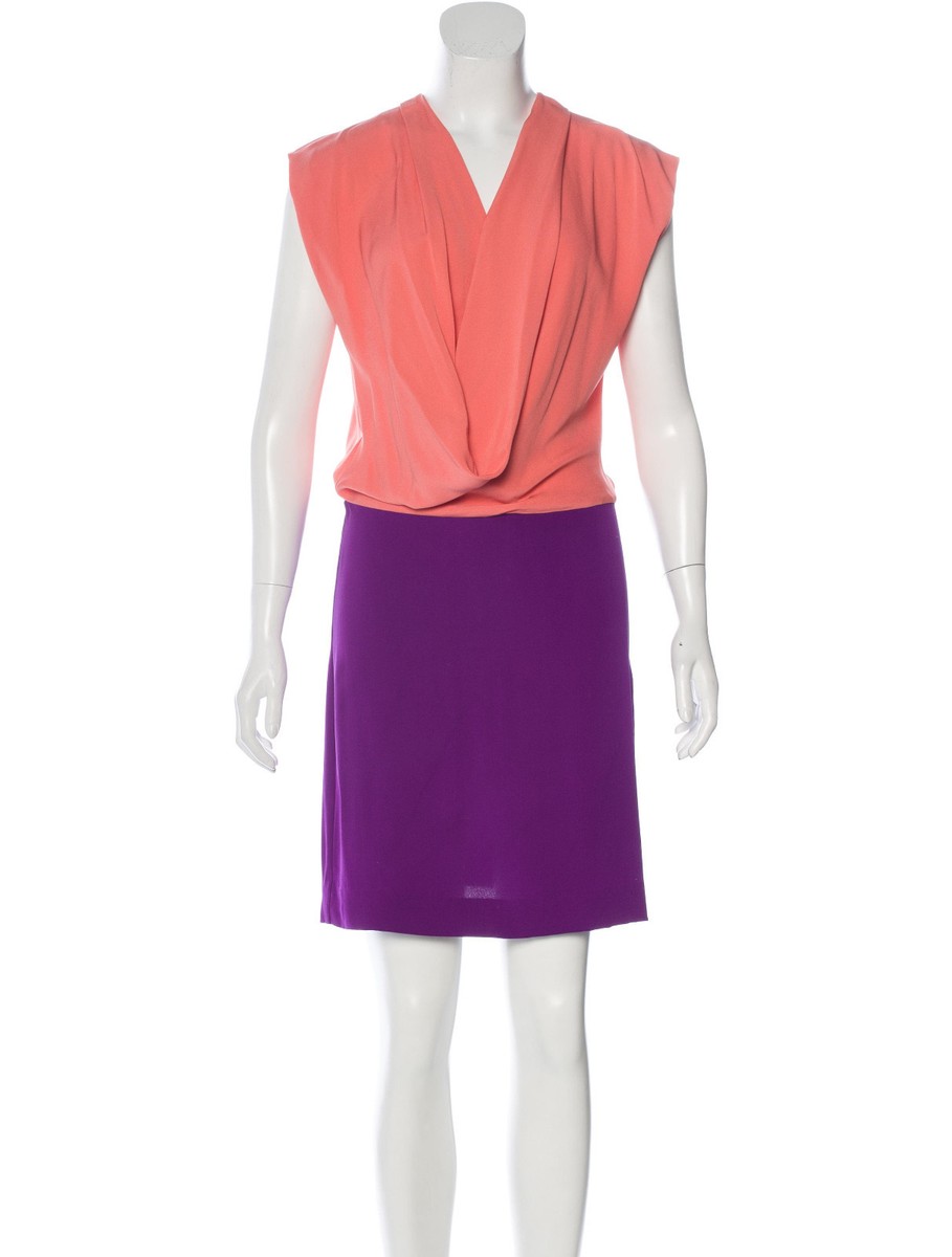Lot De 6 Robes Diane Von Furstenberg En Soie - Taille 6, Colorblock, Multicolore, Occasion Très Bon état