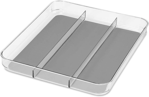 Utensil Tray - Large | Light Grey | Clear Soft Grip Collection | 3-Compartment | - 第 8/12 張圖片