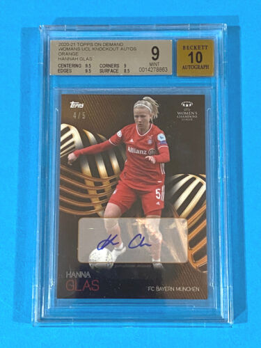 Hanna Glas Topps on Demand Womans UCL Parallel 4/5 Orange Autograph BGS 9/10 - Picture 1 of 2