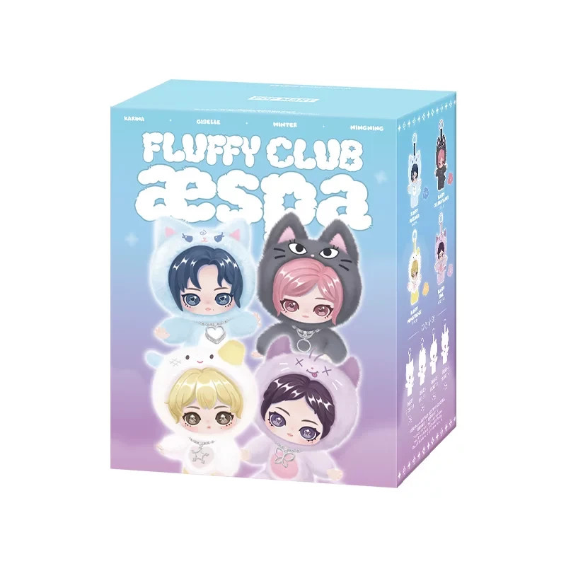 POP MART aespa Fluffy Club Series Vinyl Plush Doll Pendant Card