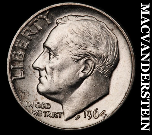 1964-D Roosevelt Dime- Silver- Choice Gem Brilliant Uncirculated Luster #J1032