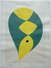 Hans Arp, Blatt-Torso, 1960, Grafik, Offsetlithografie, signiert