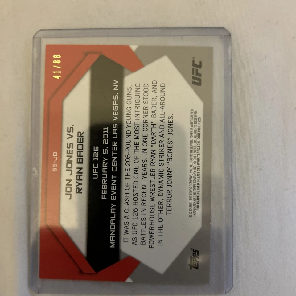 Jon Jones Ryan Bader 2011 Topps UFC Moment of Truth Showdown Shots Black #41/88 - Image 4 of 4