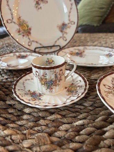 8 Piece Pl. setting “ Husk“ Copeland plate, bread plate, tea, coffee cup,desert - Picture 6 of 21