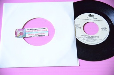 PICKNICK WHITEHOUSE WE NEED MENTAL ANYTHING STRONG 7'' 45 AUFKLEBER JUKE BOX STRIP