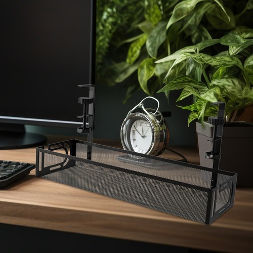 Under Desk Cable Tray Management No Drill Tidy Wire Cord Storage Rack Organizer - 第 9/12 張圖片