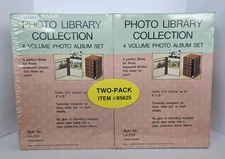 Photo Album 4 Book Volume Library Boxed Set of 2.  Vintage. 224 4x6" Pictures. 
