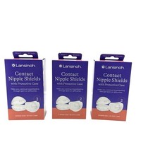 Lansinoh Contact Nipple Shields with Protective Case- 3 pack