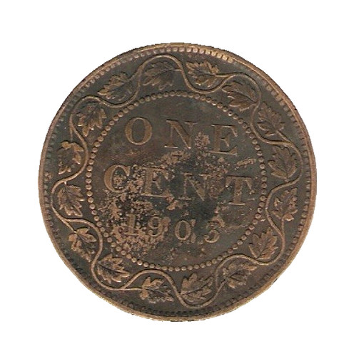 1903 CANADA COIN LARGE 1 CENT - KING EDWARD VII -