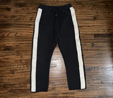 Fear Of God Athletics X Adidas Black/Cream Stripe Sweatpants Size Large