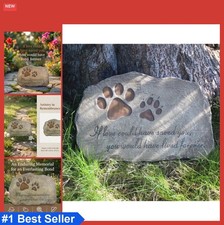 Pet Memorial Stone 11 Inch Hand Painted Dog Cat Grave Marker Sympathy Gift