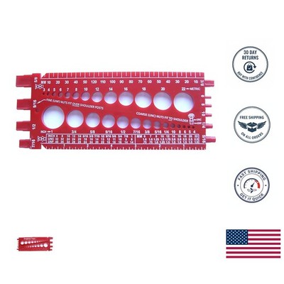 Compact and Lightweight Red Nut Bolt Thread Gauge - Must-Have Measuring Tool