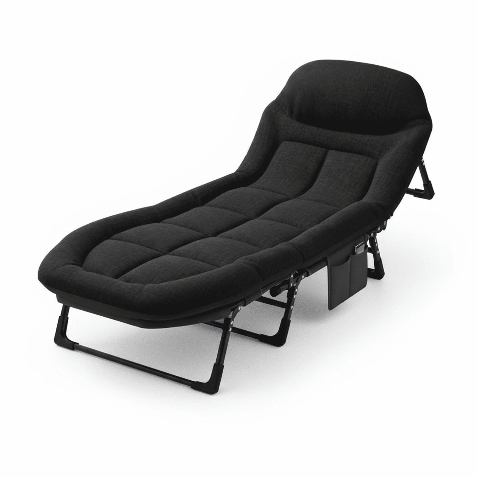 Lettino da Campeggio Pieghevole con Poggiatesta Integrato Materasso Letto Portatile Lettino