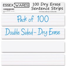 - 100 Pack 16" Wide x 3" Tall Dry Erase Sentence Strips - Sentence Strips Car...