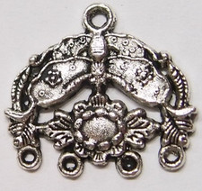 35 Vintage Antique Silver Chandelier Butterfly Floral Connectors 20x20mm USA