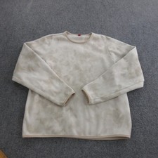 Lululemon Sweatshirt Womens Medium White Fleece Crewneck Pullover Raglan Logo