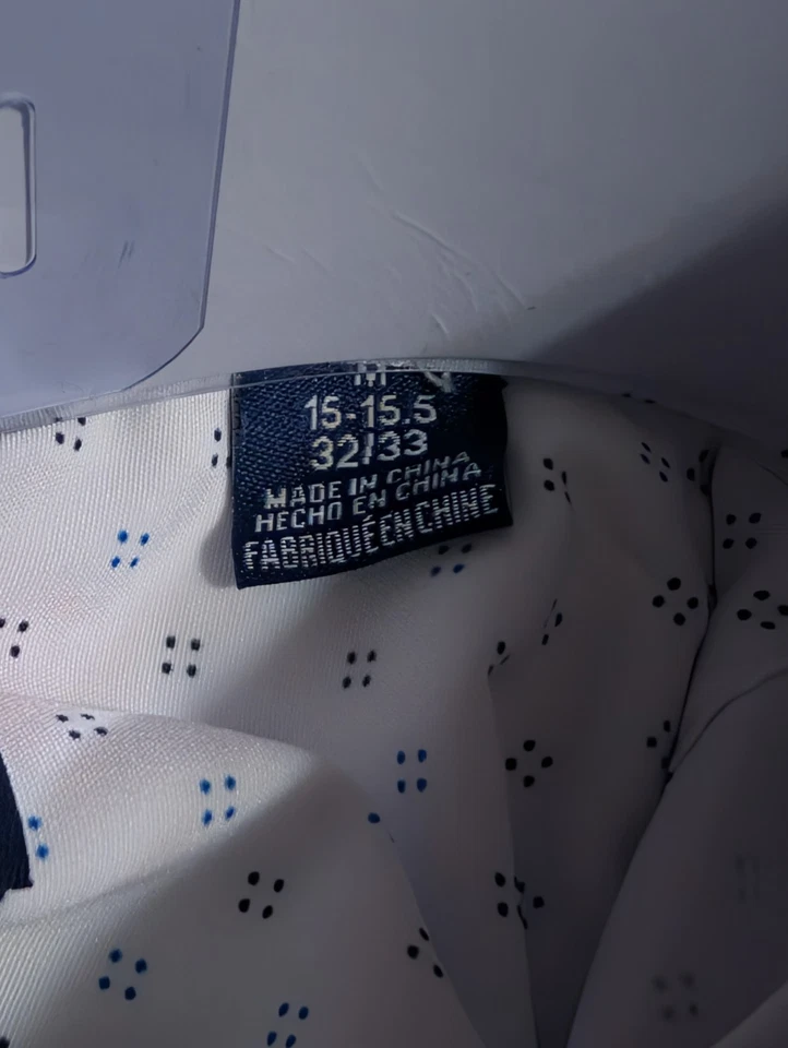 Nautica Slim Fit Performance Dress Shirt M 15-15.5 White Pattern a1240 - Image 4 of 4