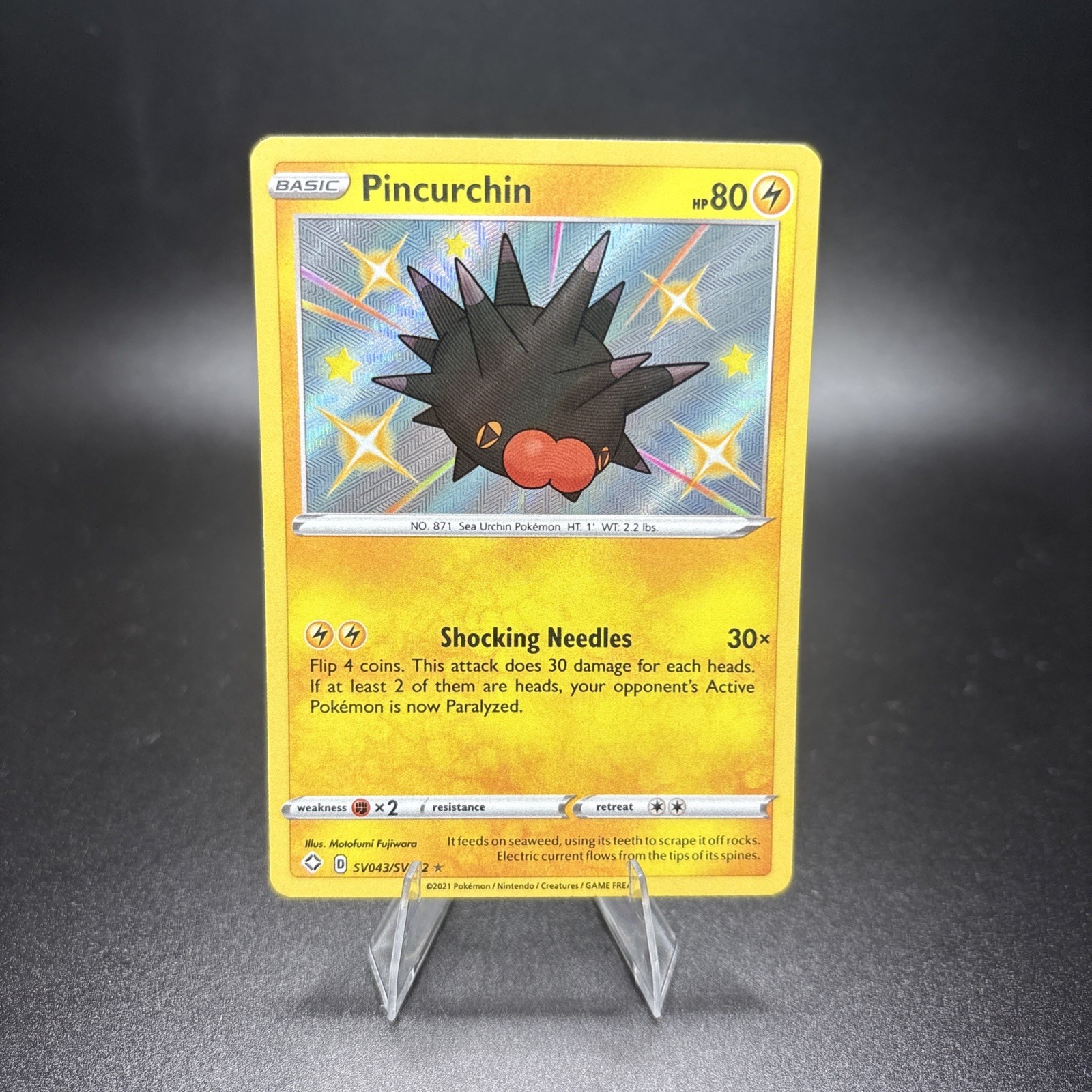 Pincurchin SV043/SV122 Shiny Holo Rare Holo Pokemon NM
