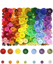800 PCS Assorted Sizes Resin Buttons Round Craft Sewing DIY Manual Painting