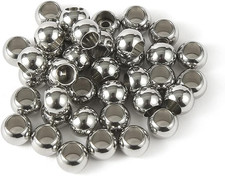 60 Pcs 304 Stainless Steel Smooth round Spacer Beads 5Mm Hole,Seamless Loose Bea