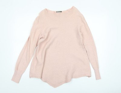 Damod Damen Strickpullover Pullover rosa U-Boot-Ausschnitt Langarm L