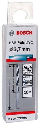 Bosch Metallspiralbohrer HSS PointTeQ, DIN 338, 3,7 mm, 10er-Pack