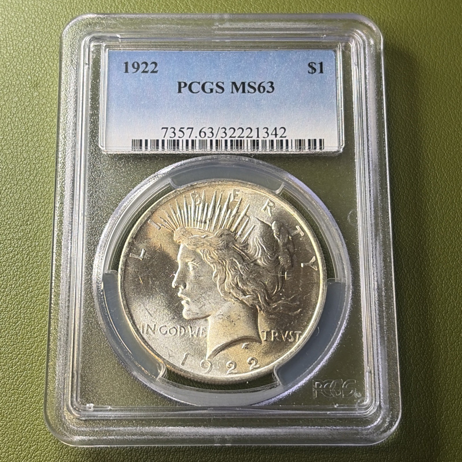 1922 Peace Silver Dollar MS63 PCGS