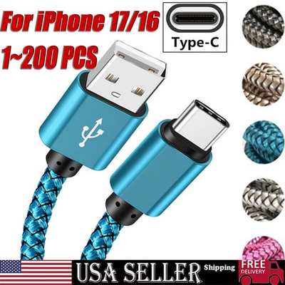 #ad Braided USB to Type C Fast Charging Data SYNC Charger Cable Cord 3 6 10FT Lot $253.90