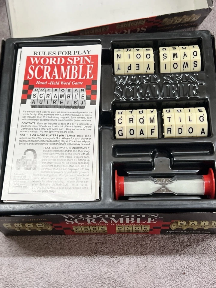 Vintage Word Spin Scramble Game Deluxe Edition 1995 Mensa Select Complete - Image 2 of 2