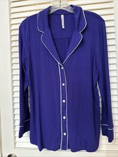 NWT Soma Sz Small Cool Nights Long Sleeve Notch Collar Top Purple Passion Flower