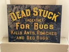 VINTAGE DEAD STUCK ANTIQUE Bugs Insects Ants Tin Advertising Sign NO RESERVE