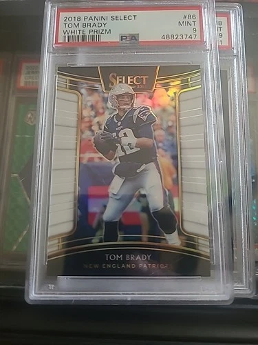 2018 Panini Select - Concourse Tom Brady #86 White Prizm /75