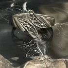 Vintage Sterling Silver Marcasite Ring Size 5.75