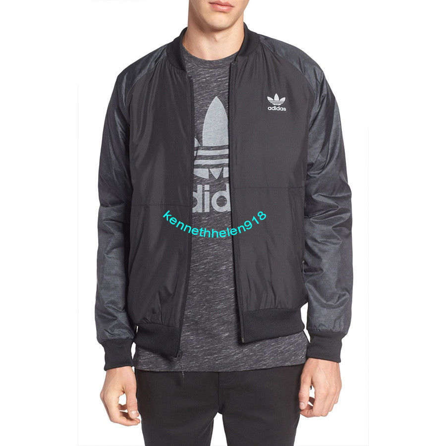ADIDAS ORIGINALS SPORT LUXE MANTRA BOMBER JACKET COAT BLACK MENS