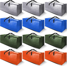 12 Pack Heavy Duty Moving Bags with Backpack Straps - Strong Handles  Zippers,