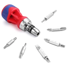 WORKPRO 12-in-1 Magnetic Stubby Ratcheting Multi-bit Screwdriver Double End Bits