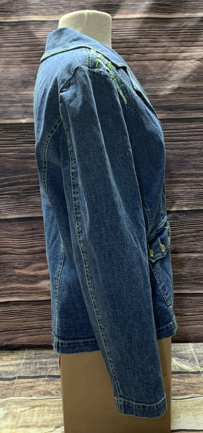 Patchington Denim Jacket Light Weight Gemmed Butt… - image 3
