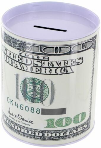 Tin Money Piggy Bank Savings 6.5" Franklin Coin Jar Box Saver - Kids Collection - Picture 2 of 2
