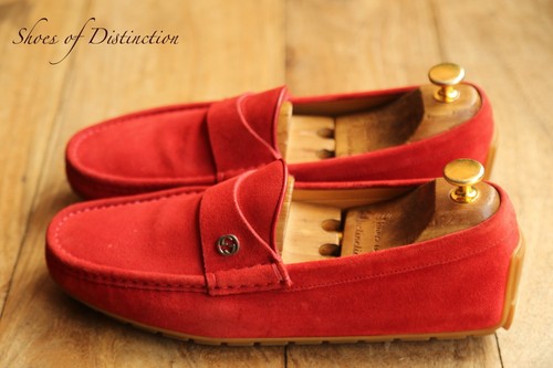 Gucci Red Suede Silver GG Bit Shoes Loafers Mens UK 7 G EU 41 US 8 - Picture 2 of 10